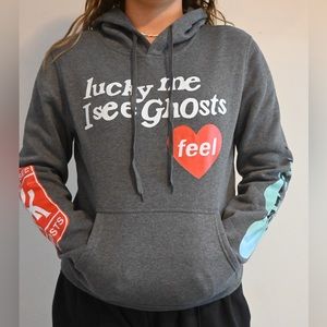 Lucky me I see Ghost Hoodie Small)